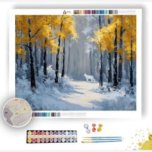 WHITE WOLF PATH - Paint by Numbers Full Kit