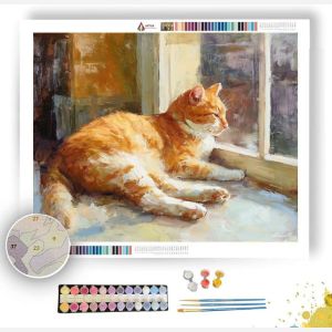 CAT BY WINDOW - Paint by Numbers Full Kit