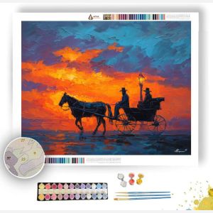 CARRIAGE AT SUNSET - Paint by Numbers Full Kit