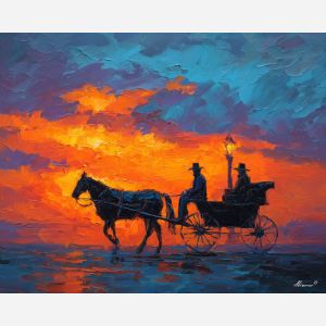 CARRIAGE AT SUNSET