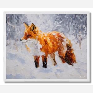 FOX IN SNOW - FRAMED