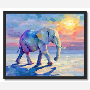 CRYSTAL DESERT ELEPHANT - FRAMED