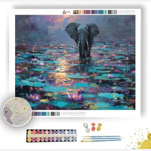 LOTUS PATH ELEPHANT - Paint by Numbers Full Kit