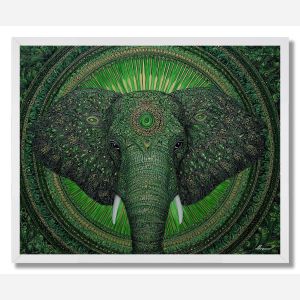 EMERALD MANDALA ELEPHANT - FRAMED