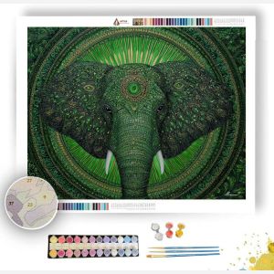 EMERALD MANDALA ELEPHANT - Paint by Numbers Full Kit