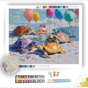 BIRTHDAY PARTY TURTLES - Paint by Numbers Full Kit