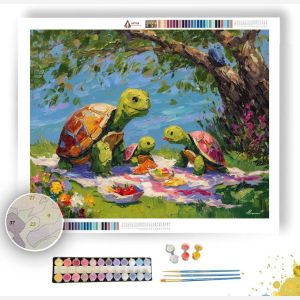 TURTLE FAMILY PICNIC - Paint by Numbers Full Kit