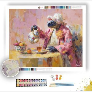 TEA TIME WITH GRANDMA TURTLE - Paint by Numbers Full Kit