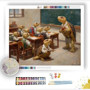 TURTLE STUDENTS IN CLASS - Paint by Numbers Full Kit