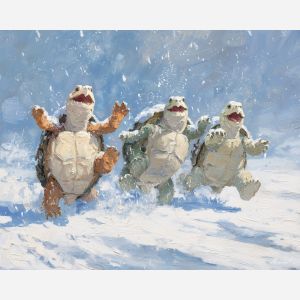 WINTER TURTLE SNOWBALL FIGHT