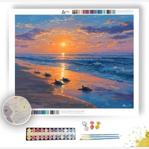 YOGA TURTLES AT SUNRISE - Paint by Numbers Full Kit