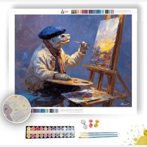 ARTIST TURTLE AT EASEL - Paint by Numbers Full Kit