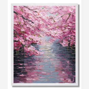 CHERRY BLOSSOM RIVERBEND - FRAMED