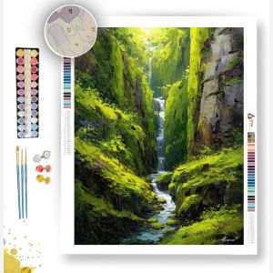 MOSSY CLIFF FALLS - Paint by Numbers Full Kit