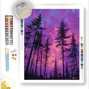 PURPLE DUSK PINES - Paint by Numbers Full Kit