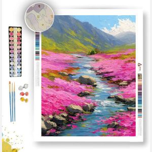 MOUNTAIN BLOOM RIVER - Paint by Numbers Full Kit