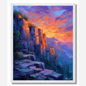 PEACH SKY RIDGE - FRAMED