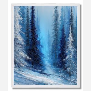 WINTER FOREST BLUE - FRAMED