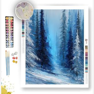 WINTER FOREST BLUE - Paint by Numbers Full Kit