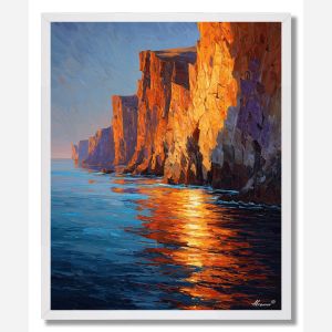GOLDEN CLIFF EDGE - FRAMED