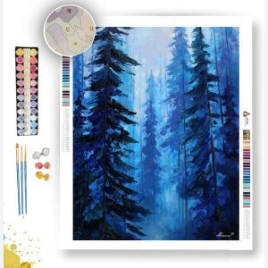 BLUE MIST PINES - Paint by Numbers Full Kit