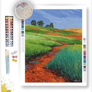 RUST AND GREEN MEADOW - Paint by Numbers Full Kit