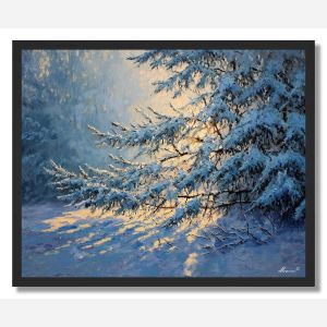 FROSTED EVERGREEN DAWN - FRAMED