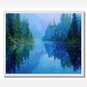 BLUE LAKEWOOD MORNING - FRAMED