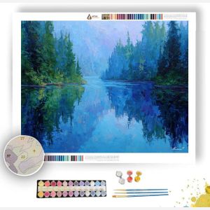 BLUE LAKEWOOD MORNING - Paint by Numbers Full Kit