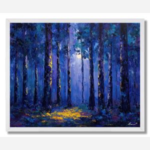 MIDNIGHT INDIGO FOREST - FRAMED