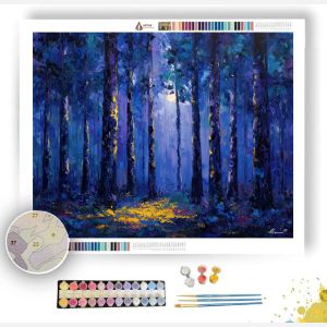 MIDNIGHT INDIGO FOREST - Paint by Numbers Full Kit