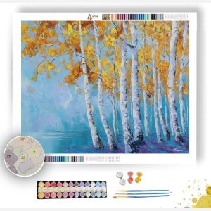 BIRCH TREES IN BLUE WIND - Paint by Numbers Full Kit