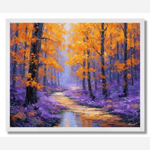 ORANGE BLOOM WOODS - FRAMED