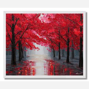 CRIMSON RAIN GROVE - FRAMED