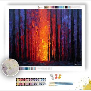 SUNSET FIREFALL FOREST - Paint by Numbers Full Kit