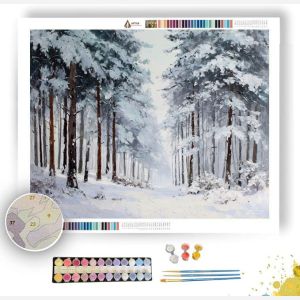 WINTER WHITE PINES - Paint by Numbers Full Kit
