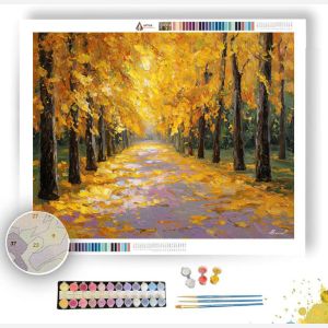 GOLDEN PATH OF LEAVES - Paint by Numbers Full Kit