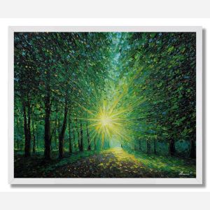 SUNBURST THROUGH THE TREES - FRAMED