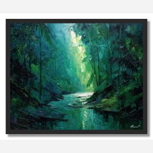 RAINFOREST EMERALD LIGHT - FRAMED