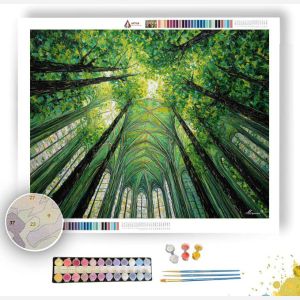 DEEP GREEN CATHEDRAL - Paint by Numbers Full Kit