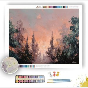 FOREST AT PEACH DAWN - Paint by Numbers Full Kit