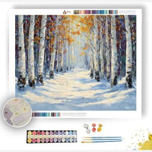 BIRCHWOOD SNOW TRAIL - Paint by Numbers Full Kit