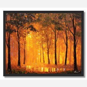 ORANGE RAINLIGHT FOREST - FRAMED