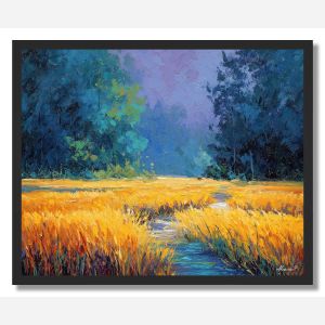 THE GOLDEN MARSH WOOD - FRAMED