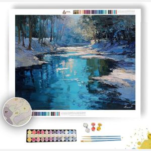 SOFT BLUE CREEK WOOD - Paint by Numbers Full Kit