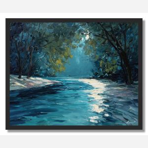 RIVER OF BLUE SHADOW - FRAMED