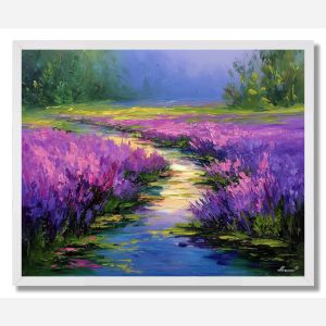 VIOLET STREAM MEADOW - FRAMED
