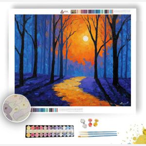 THE BLUE SUNSET FOREST - Paint by Numbers Full Kit