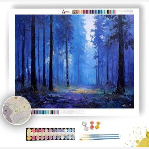 FOREST IN BLUE HUSH - Paint by Numbers Full Kit
