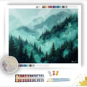 EMERALD FOG MOUNTAIN PASS - Paint by Numbers Full Kit